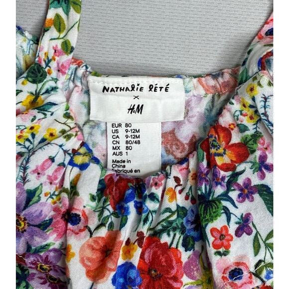 Nathalie Lete x H&M Sleeveless Floral Ruffled Romper Jumpsuit Girls 9-12 Mo - Picture 4 of 4